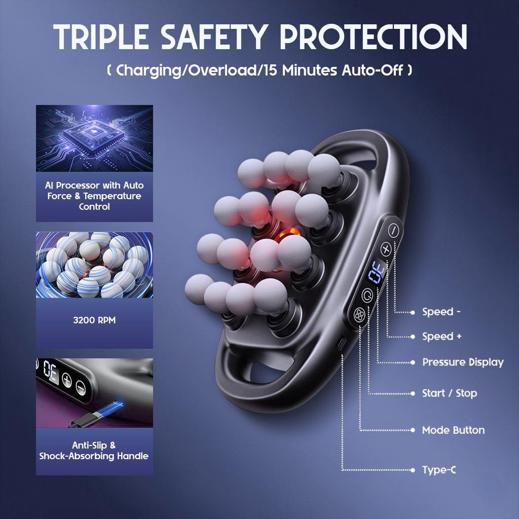 RevoRelief™ - Deep Tissue 16 Heads Massager