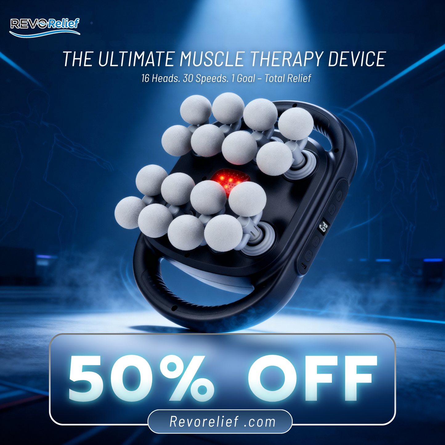 RevoRelief™ - Deep Tissue 16 Heads Massager